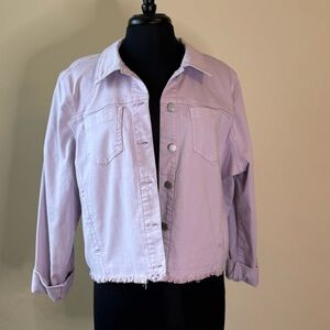 FDJ FRENCH DRESSING JEANS Lilac Denim Jacket Size XL Lavender